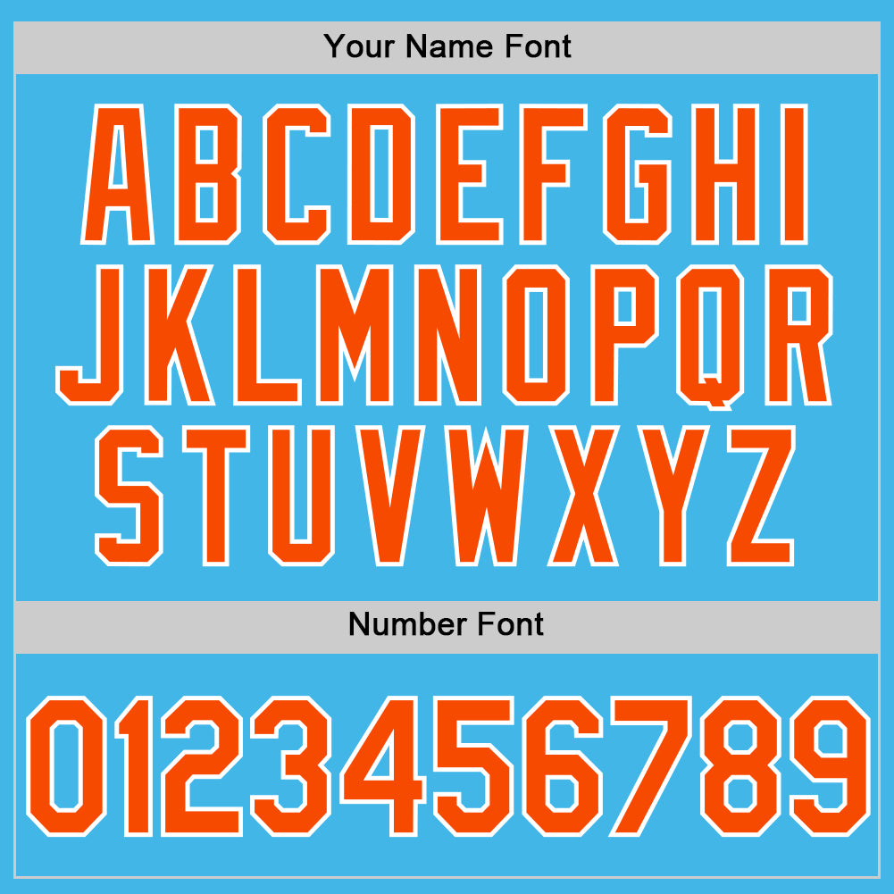 Custom Sky Blue Orange-White Performance Vapor Golf Polo Shirt