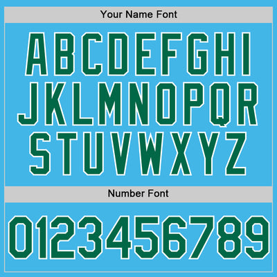 Custom Sky Blue Kelly Green-White Performance Vapor Golf Polo Shirt