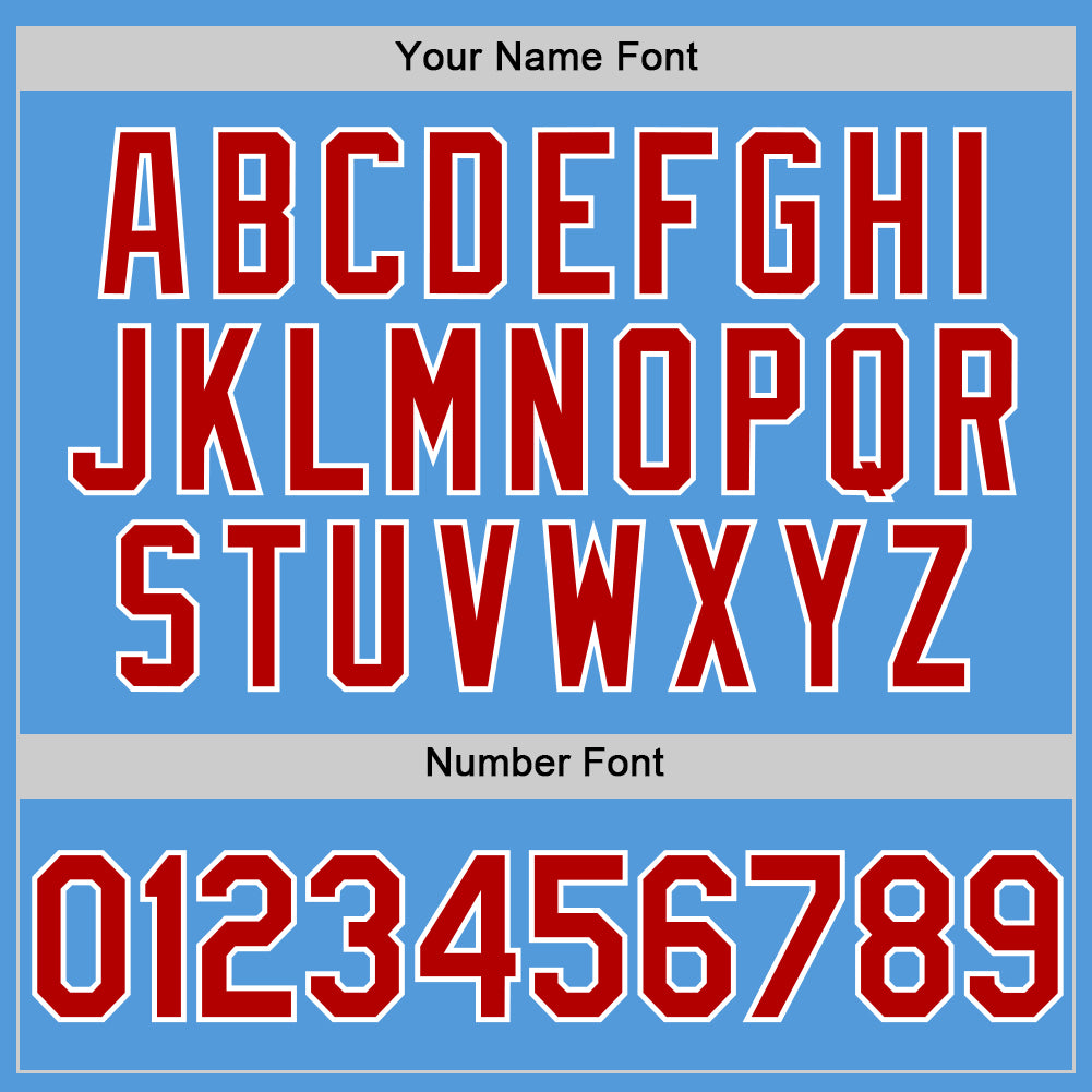 Custom Powder Blue Red-White Performance Vapor Golf Polo Shirt