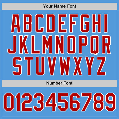 Custom Powder Blue Red-White Performance Vapor Golf Polo Shirt