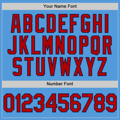 Custom Powder Blue Red-Navy Performance Vapor Golf Polo Shirt