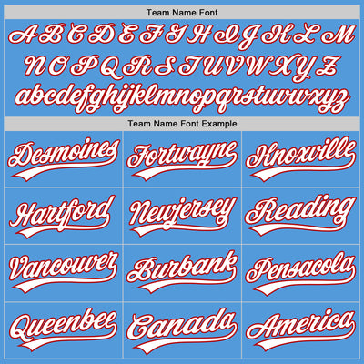 Custom Powder Blue White-Red Performance Vapor Golf Polo Shirt