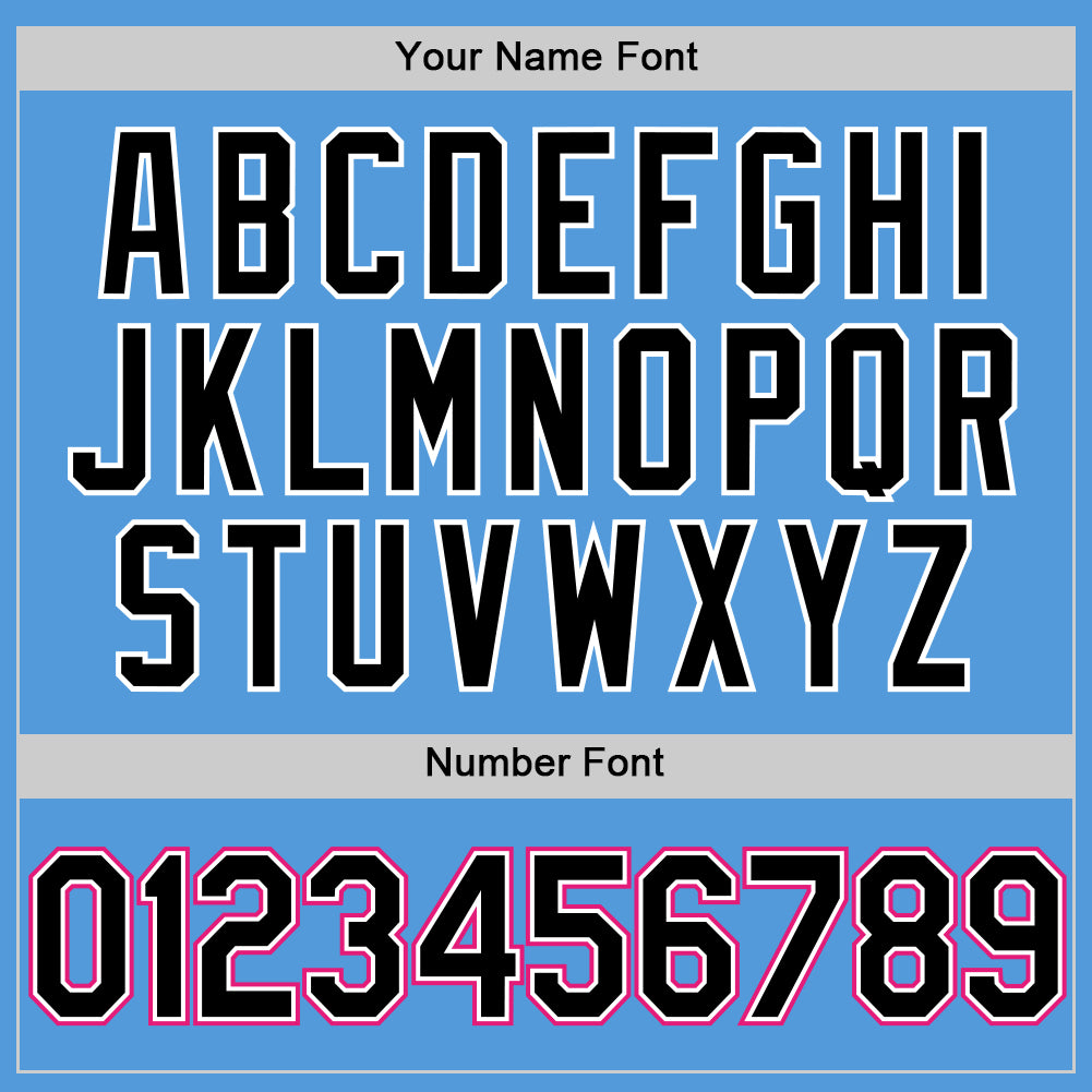 Custom Powder Blue Black-Hot Pink Performance Vapor Golf Polo Shirt