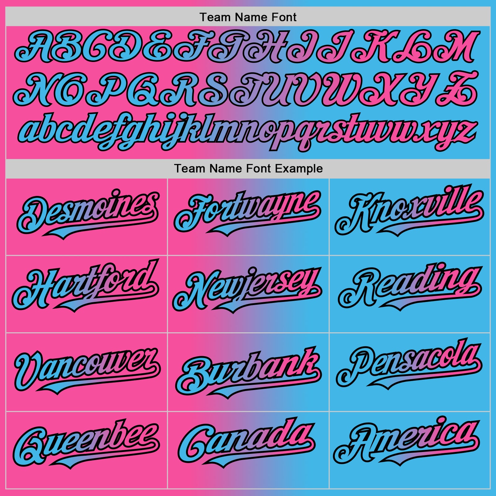 Custom Sky Blue Pink-Black Authentic Gradient Fashion Baseball Jersey