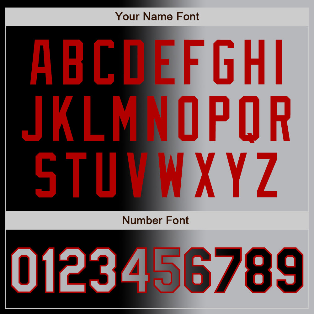 Custom Black Gray-Red Authentic Gradient Fashion Baseball Jersey