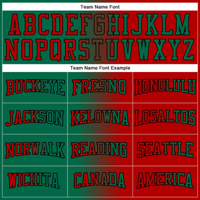 Custom Stitched Red Kelly Green-Black Gradient Fashion Sports Pullover Sweatshirt Hoodie