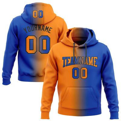 Custom Stitched Thunder Blue Blaze Orange-Black Gradient Fashion Sports Pullover Sweatshirt Hoodie