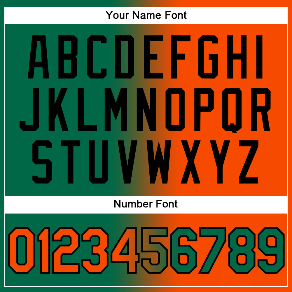 Custom Stitched Kelly Green Orange-Black Gradient Fashion Sports Pullover Sweatshirt Hoodie