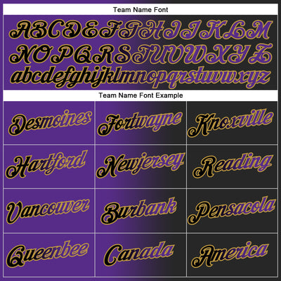 Custom Stitched Black Purple-Old Gold Gradient Fashion Sports Pullover Sweatshirt Hoodie