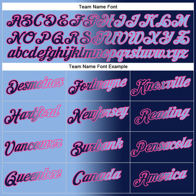 Custom Stitched Navy Light Blue-Pink Gradient Fashion Sports Pullover Sweatshirt Hoodie