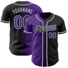 Custom Black Purple-Gray Authentic Gradient Fashion Baseball Jersey