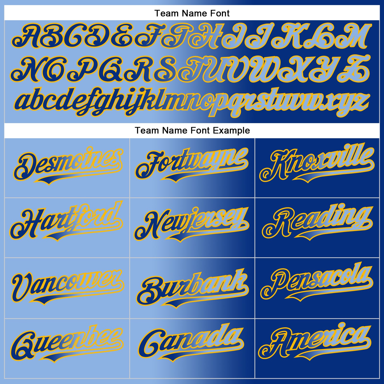 Custom Royal Light Blue-Gold Authentic Gradient Fashion Baseball Jersey