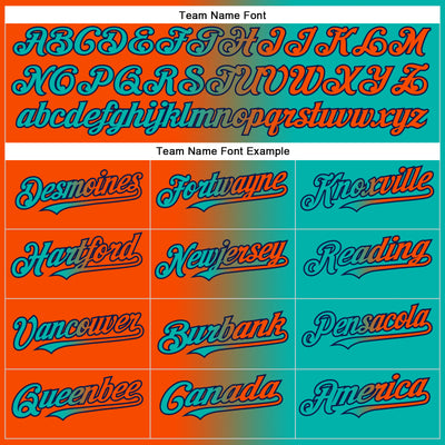 Custom Aqua Orange-Navy Authentic Gradient Fashion Baseball Jersey