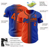 Custom Thunder Blue Orange-Black Authentic Gradient Fashion Baseball Jersey