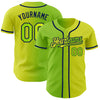 Custom Neon Yellow Neon Green-Navy Authentic Gradient Fashion Baseball Jersey