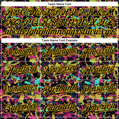 Custom Graffiti Pattern Black-Gold 3D Grunge Shabby Authentic Baseball Jersey