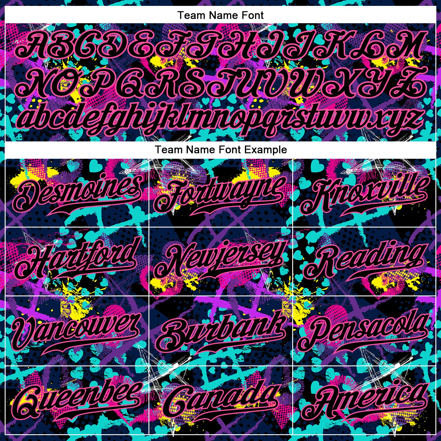 Custom Graffiti Pattern Black-Pink 3D Creative Hearts Stars Geometric Figures Authentic Baseball Jersey