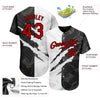 Custom Graffiti Pattern Red-Black 3D Scratch Authentic Baseball Jersey