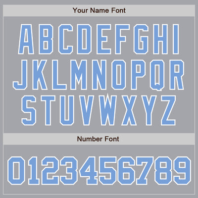 Custom Gray Light Blue-White Authentic Baseball Jersey