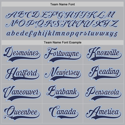 Custom Gray Navy-Light Blue Hockey Jersey