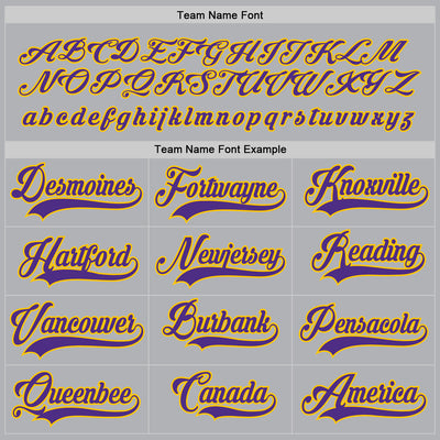Custom Gray Purple-Gold Hockey Jersey