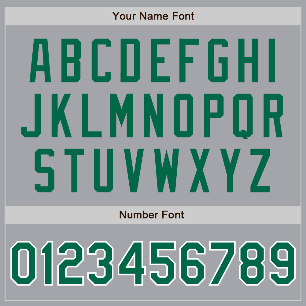 Custom Gray Kelly Green-White Authentic Baseball Jersey