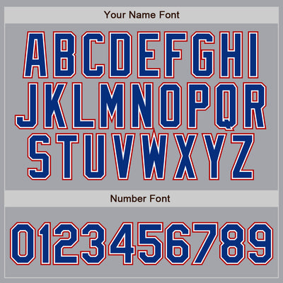 Custom Gray Royal Pinstripe Royal-Red Authentic Baseball Jersey