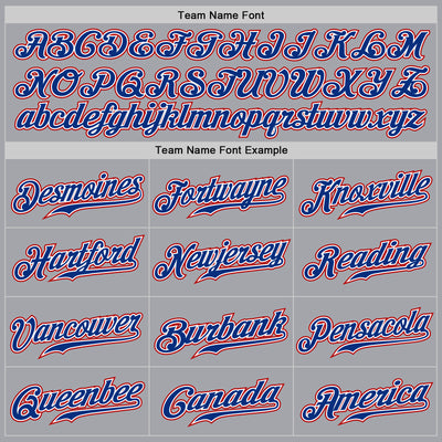 Custom Gray Royal Pinstripe Royal-Red Authentic Baseball Jersey