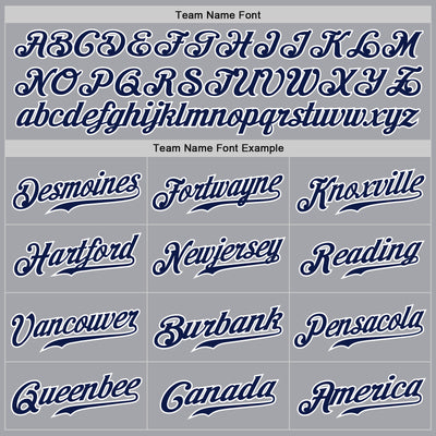 Custom Gray Navy Pinstripe Navy-White Authentic Baseball Jersey