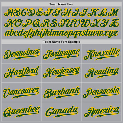 Custom Gray Green Pinstripe Green-Gold Authentic Baseball Jersey