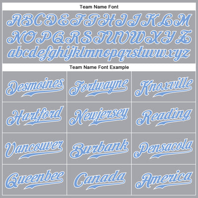 Custom Gray Light Blue-White Authentic Sleeveless Baseball Jersey