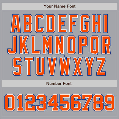 Custom Gray Orange White-Royal Authentic Baseball Jersey