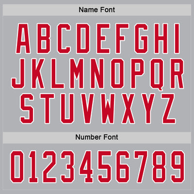 Custom Gray Red-White Hockey Jersey