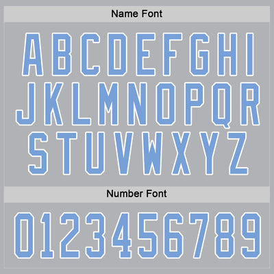 Custom Gray Light Blue-White Hockey Jersey