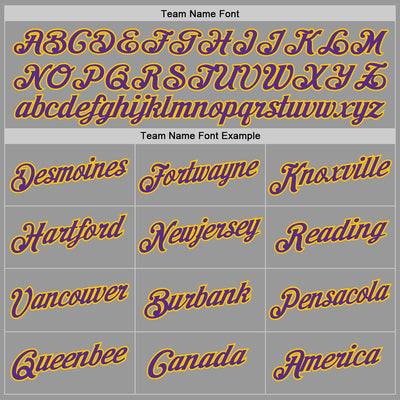 Custom Gray Purple-Gold Performance T-Shirt
