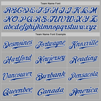 Custom Gray Royal-Red Authentic Baseball Jersey