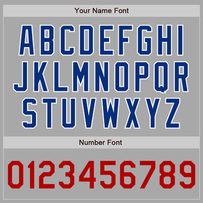 Custom Gray Royal-Red Authentic Baseball Jersey