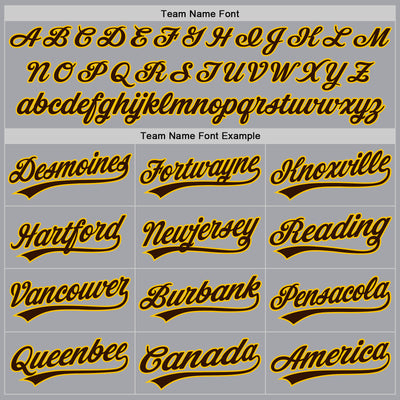 Custom Gray Brown-Gold Authentic Baseball Jersey