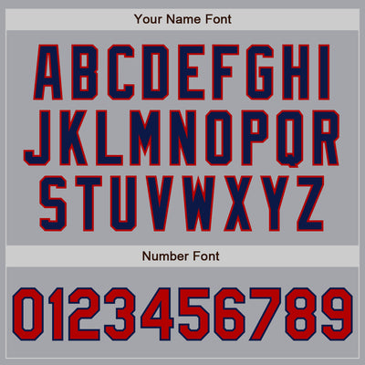 Custom Gray Red-Navy Authentic Baseball Jersey
