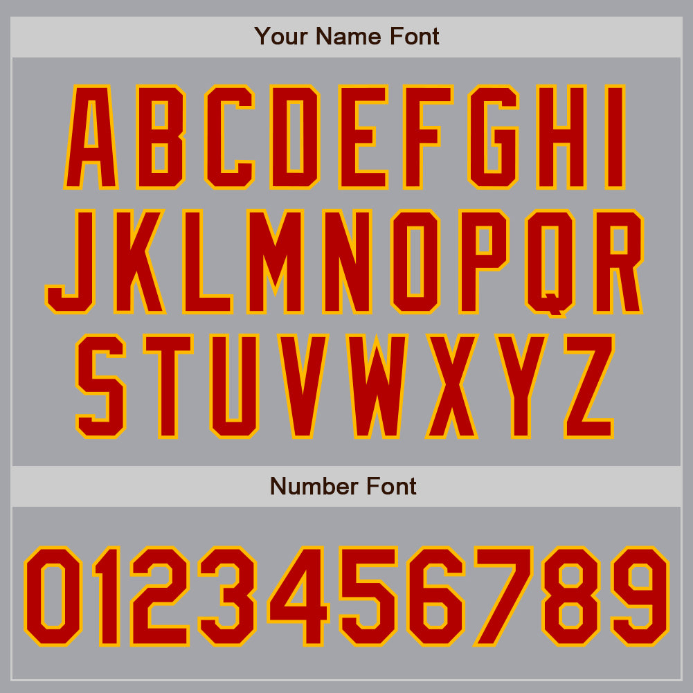 Custom Gray Red-Gold Authentic Baseball Jersey