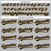 Custom Gray Black Pinstripe Black-Old Gold Authentic Baseball Jersey