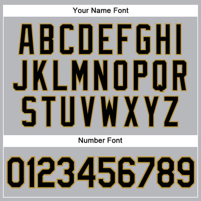 Custom Gray Black Pinstripe Black-Old Gold Authentic Baseball Jersey