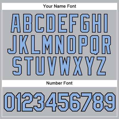 Custom Gray Black Pinstripe Light Blue Authentic Baseball Jersey