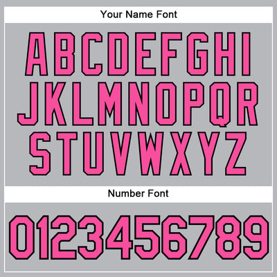 Custom Gray Black Pinstripe Pink Authentic Baseball Jersey