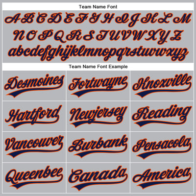 Custom Gray Navy Pinstripe Orange Authentic Baseball Jersey