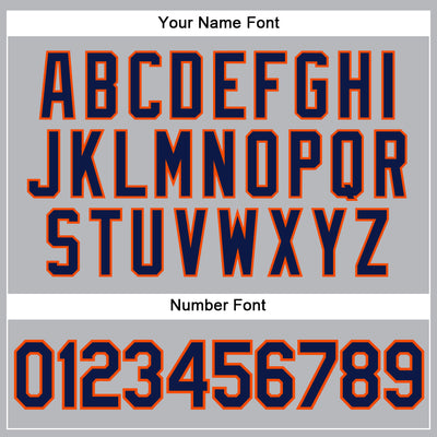 Custom Gray Navy Pinstripe Orange Authentic Baseball Jersey