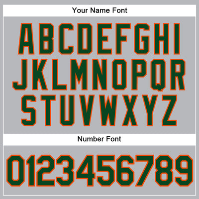 Custom Gray Green Pinstripe Orange Authentic Baseball Jersey