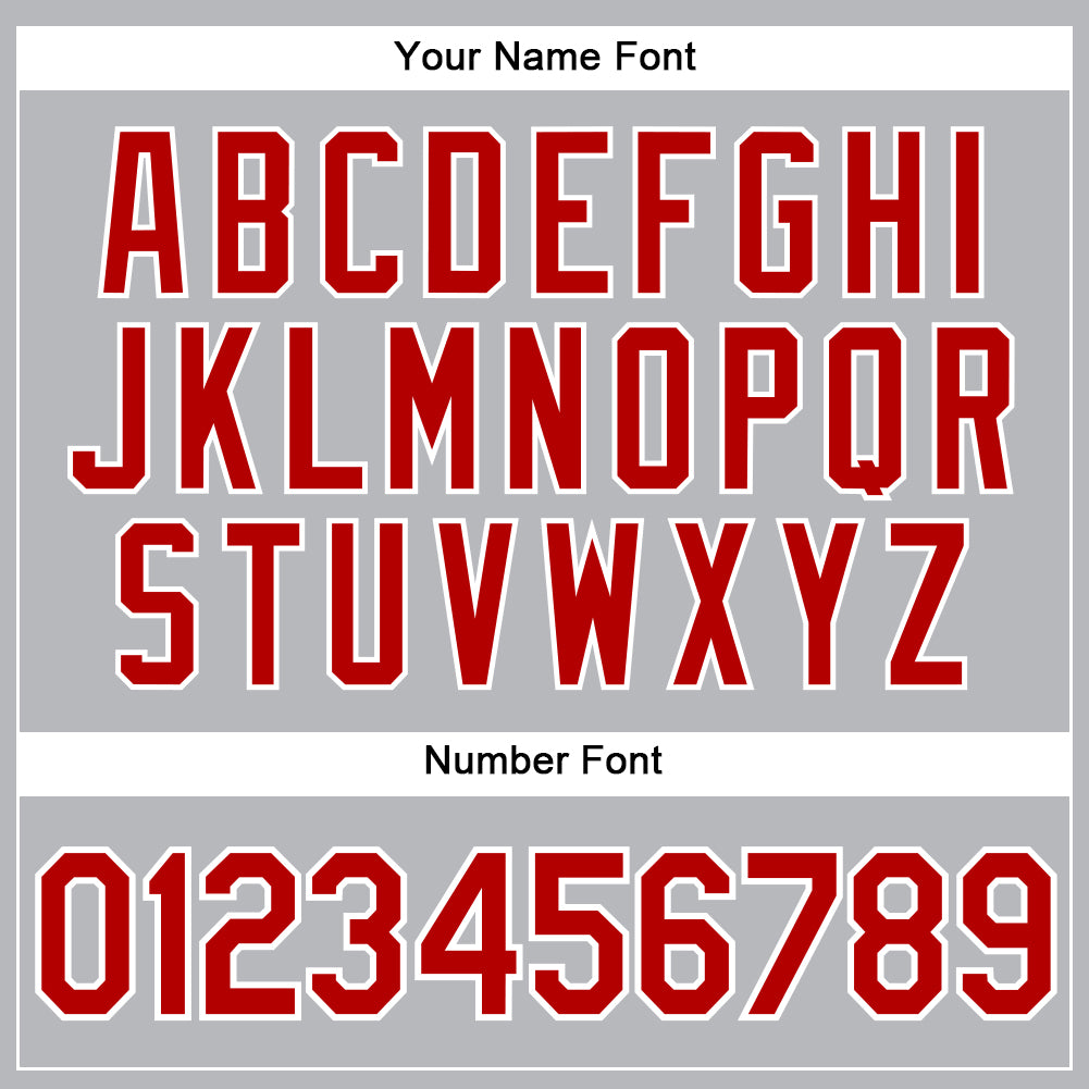 Custom Gray White Pinstripe Red Authentic Baseball Jersey