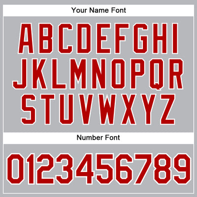 Custom Gray White Pinstripe Red Authentic Baseball Jersey