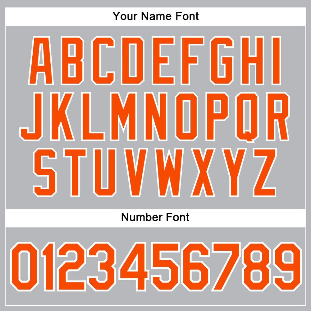 Custom Gray White Pinstripe Orange Authentic Baseball Jersey